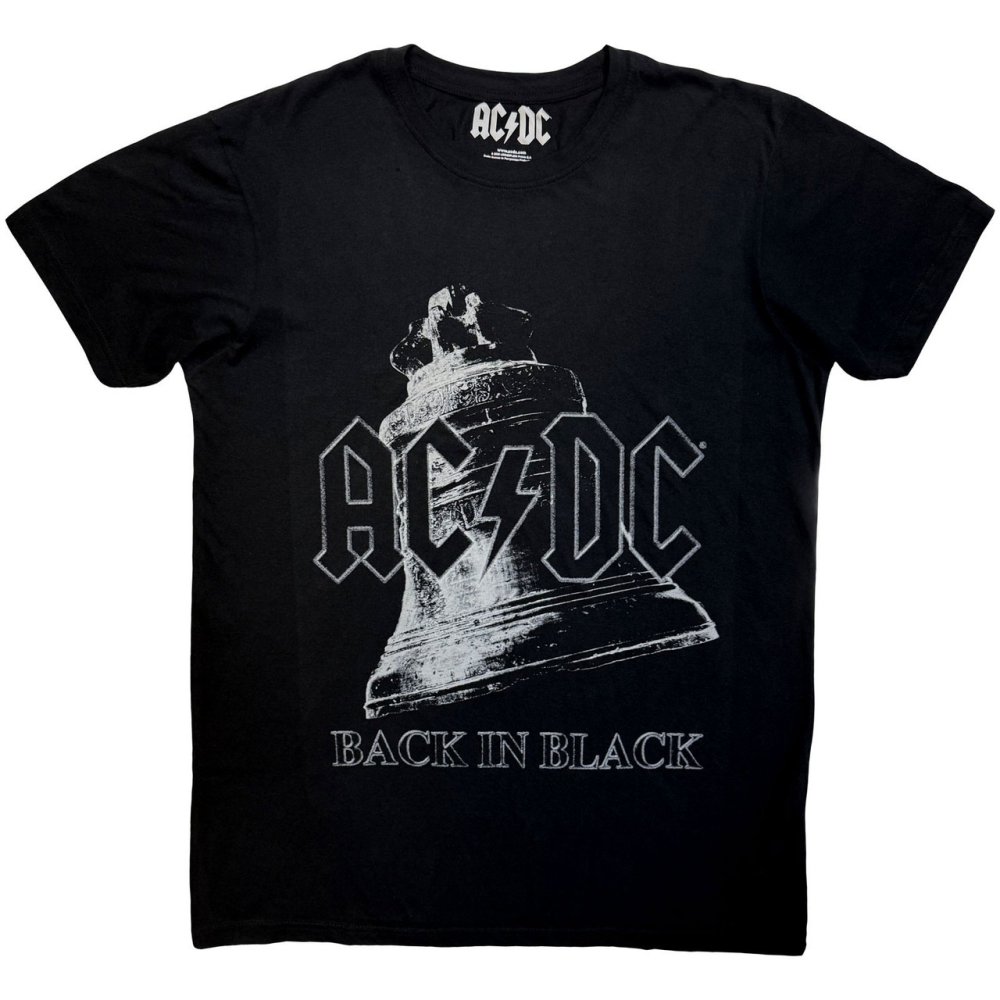AC/DC - Back In Black Bell Heren Tshirt - Zwart